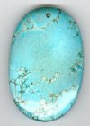 1 59x39x10mm Oval Green Turquoise Pendant